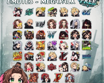 Emotes de Final Fantasy VII para Twitch, paquete mega de 40 emotes (+6 emotes gratis)