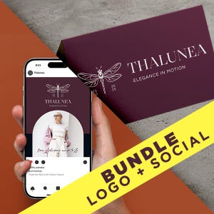 Thalunea Brand Kit Canva | Logo + Instagram Templates | Boho Spiritual Branding | Premade Brand Identity | Starter Bundle