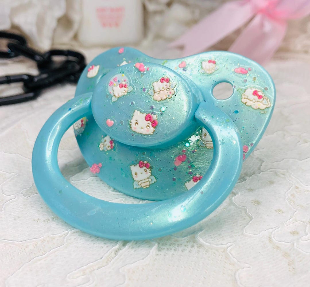 Blue Iridescent Bunny Kawaii Kitten Adult Deco Paci Soother Customised ...