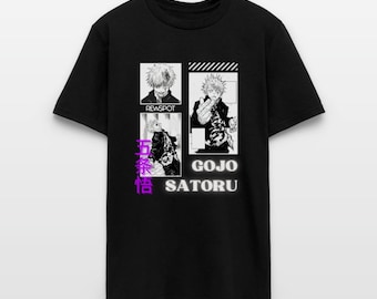 Gojo Satoru Anime T-Shirt | Jujutsu Kaisen Black Graphic Tee