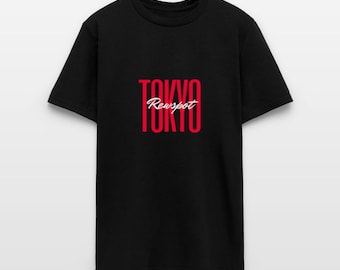 Tokyo Graphic T-Shirt – Minimalist Japanese Streetwear, Unisex Black Tee
