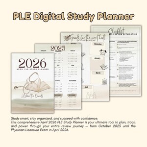 April 2026 PLE Digital Study Planner | Med Student Review (A4 PDF)