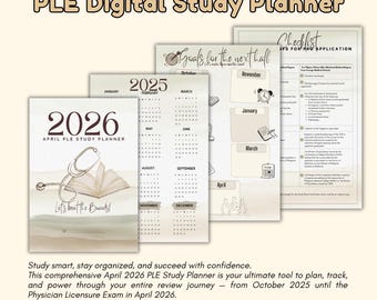 April 2026 PLE Digitaler Studienplaner | Med Studentenkritik (A4 PDF)