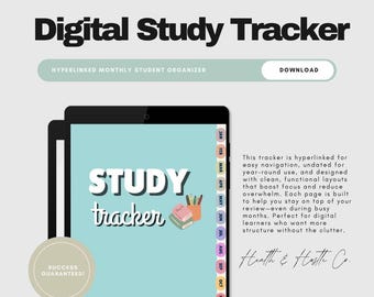 Digital Study Planner: Hyperlinked Student Organizer (PDF Download, Undated)