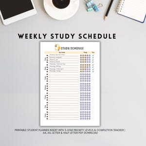 Weekly Study Planner Printable: Priority Tracker (PDF Download)