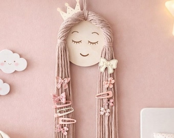 Haarspangenhalter Prinzessin | Haarklammernaufbewahrung | Geschenk Mädchen | Kinderzimmerdeko