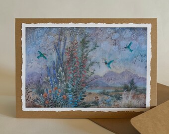 Dance of the Hummingbirds greeting card