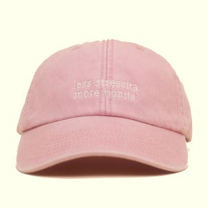 Bestickte less stressita more bonita Kappe | Personalisierte Cap mit Wunschtext | Bestickte Vintage Kappe | Unisex Baseball Cap|Geschenk