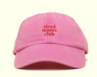 Bestickte tired moms club Kappe | Personalisierte Cap mit Wunschtext | Bestickte Vintage Kappe | Unisex Baseball Cap |Geschenk für Sie & Ihn