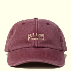 Bestickte full time feminist Kappe | Personalisierte Cap | Bestickte Vintage Kappe| Unisex Baseball Cap| Geschenk für Sie & Ihn|Feminism Cap