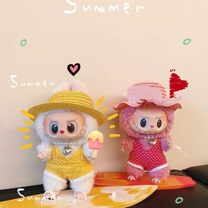 Summer Swimsuit Set for Labubu |Vacation Outfit | Handmade Doll Bikini & Beachwear