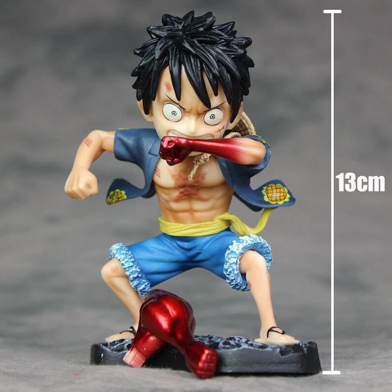 One Piece Action Figure Luffy Gear 3 Cartoon 13cm Statue Etsy