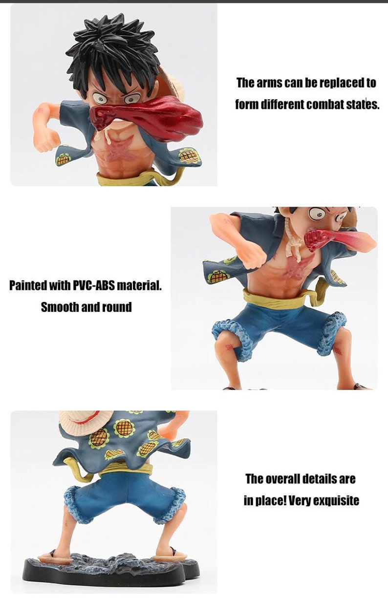 One Piece Action Figure Luffy Gear 3 Cartoon 13cm Statue Etsy
