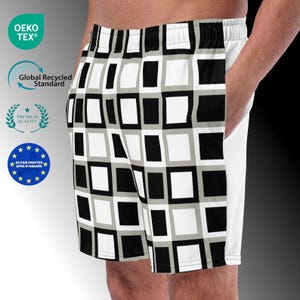Men’s Swim Trunks with Check Pattern – Certified Recycled (OEKO-TEX®, GRS) | Quick-Dry, Comfort Lining, Breathable