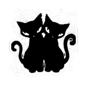 Black Cat Kiss-Cut Stickers | Witchy Decor, Cat Lover Gifts, Laptop Stickers, Halloween Decor, Unique Stickers