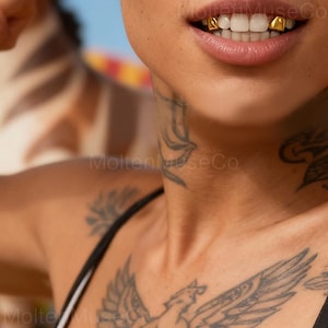 Single Tooth Silver Cap Grillz 14K Gold Plated Custom Hip Hop Tooth Jewelry Iced Out Fang Rap Style Accessory Single Cap Bling Tooth Cover