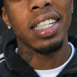 Personalisierte Buchstaben-Grillz-Zahnkappen in Gold und Silber mit Zirkonia-Anfangsbuchstaben – Hip-Hop- und Rap-Schmuck, perfektes Geschenk für Hochzeiten, Partys und Festivals