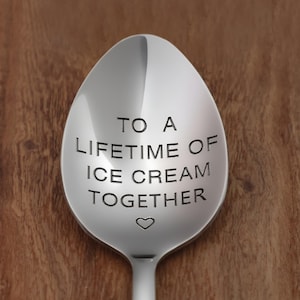 Couple Ice Cream Spoon, Custom Ice Cream Spoon, Gift for Boyfriend, Thanksgiving Gifts, Valentine&#39;s Day Gift, Gift for Her, Anniversary Gift