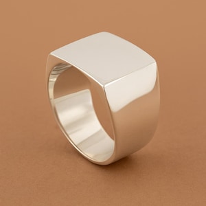 Gorgeous 925 Solid Sterling Silver Square Ring Band | Unisex Minimalist Jewelry