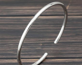 Women’s Bracelet | 925 Sterling Silver Plated Brass Flat Bangle Jewelry |