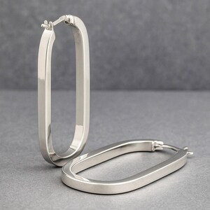 Amazing 16 Gram 925 Sterling Silver U-Shaped Plain Hoop Earrings | Women&#39;s Jewelry