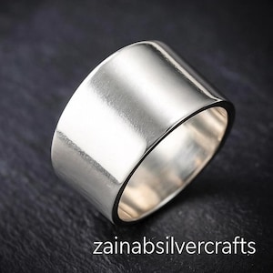 Solid 925 Sterling Silver Band Ring | Handmade Statement Ring | Unisex Silver Ring in All Sizes