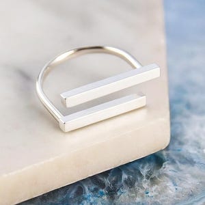 Classic 925 Solid Sterling Silver Ring, Women’s Vertical Bar Ring, Handmade Silver Ring, Minimalist Silver Jewelry, Dainty Sterling Band
