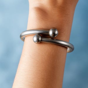 925 Sterling Silber Vintage Kugel Einstellbar Armband/Armband Unisex Jewelry925