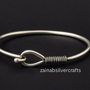 925 Solid Sterling Silver Stylish Adjustable Bangle | Unisex Handmade Bracelet Jewelry | Minimalist Cuff for Men & Women