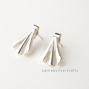 Unique 925 Solid Sterling Silver Evergreen Ear Studs | Minimalist Women’s Jewelry