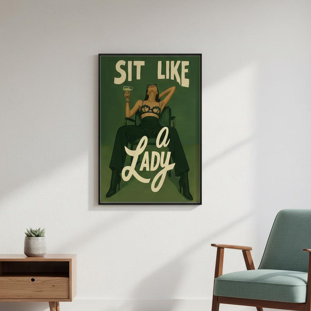 Sit Like Rosa Sit Like a Lady Poster – Retro Feminist Wall Art (PNG Digital Download ...