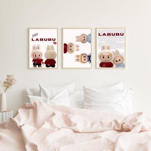 Printable Wall Art Labubu Posters Bundle of 3, The Monsters, Modern Inspirational Decor, That Girl Aesthetic, Labubu, Trendy Poster