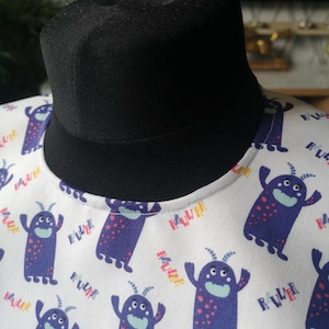 Abdl Vuxen vattentät matningshaklapp klädskydd speciella behov lila mister bomull