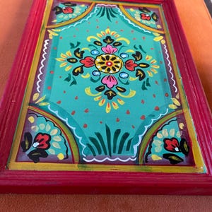 Hand Painted Rajasthani Wooden Wall Art | Traditional Indian Folk Art Décor | Decorative Framed Painting for Living Room | Wall Painting
