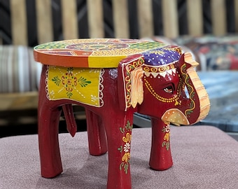 インド像サイドテーブルB】アジアン家具 象嵌細工 サイドテーブル