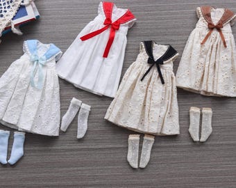 Handgemaakte Blythe/OB11-popoutfitset: jurk en sokken