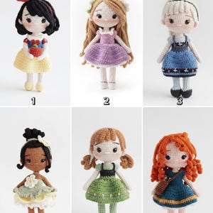 Finished Crochet Princess Doll 10 inch, Handmade Amigurumi, Personalized Crochet Gift, Custom Fairy Tale Doll, Gift For Kids, X-mas Gift
