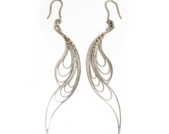 Butterfly earrings in filigre - Sterling Silver Elegant earrings in filigree