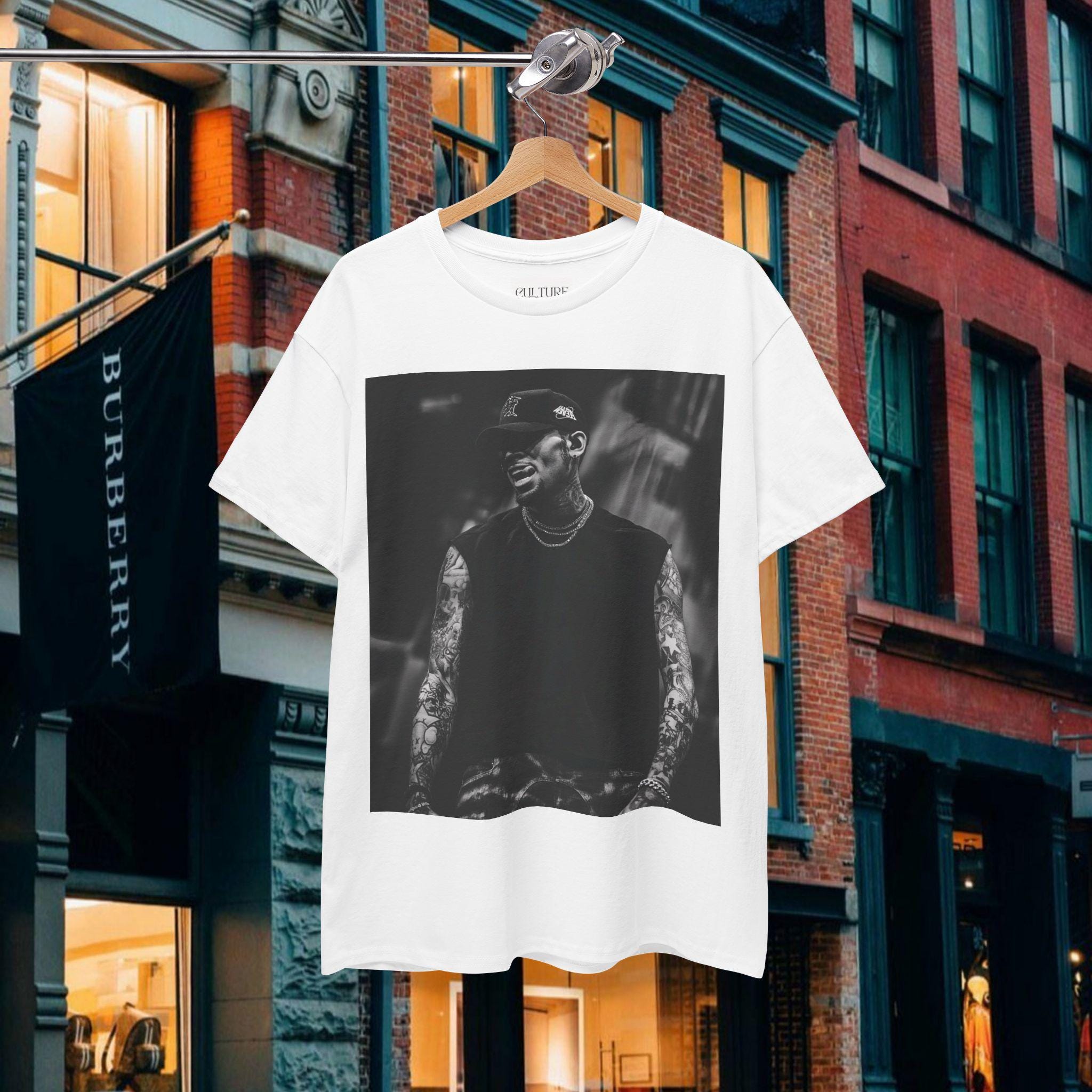Chris Brown Tattoo T-Shirt | Black and White Streetwear Graphic Tee, Breezy Fan Merch, Urban R&B Music Shirt, Unisex Bold Style