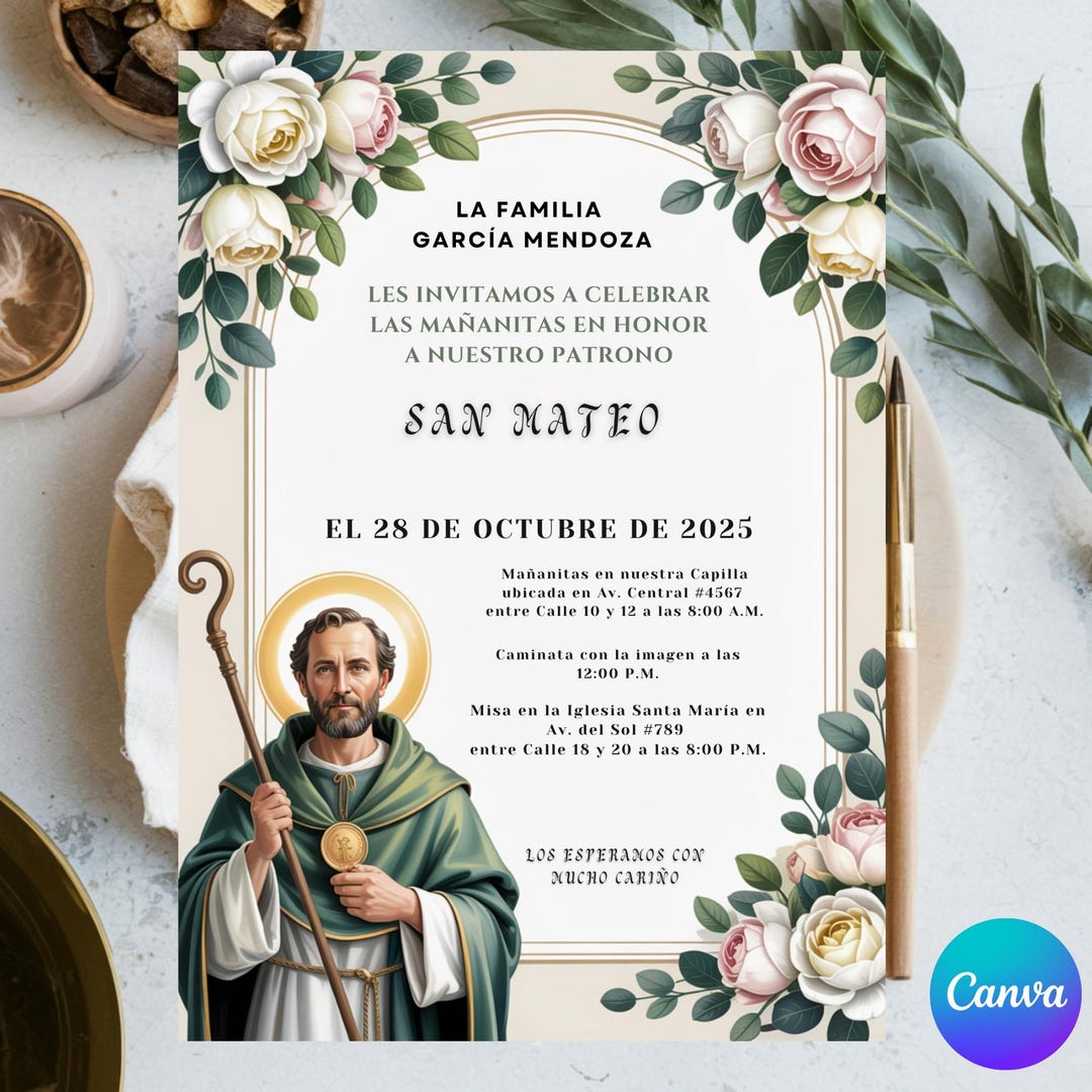 Editable San Judas Invitation, San Judas Tadeo Invitacion, San Judas