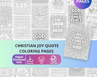 Páginas para colorear con frases de alegría cristiana / Páginas para colorear cristianas / Imprimibles de fe / Hojas para colorear de las Escrituras / Imprimibles digitales