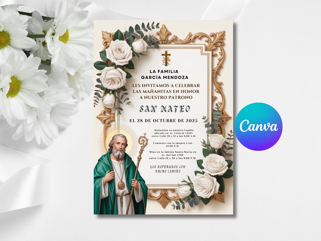 Editable San Judas Invitation, San Judas Tadeo Invitacion, San Judas