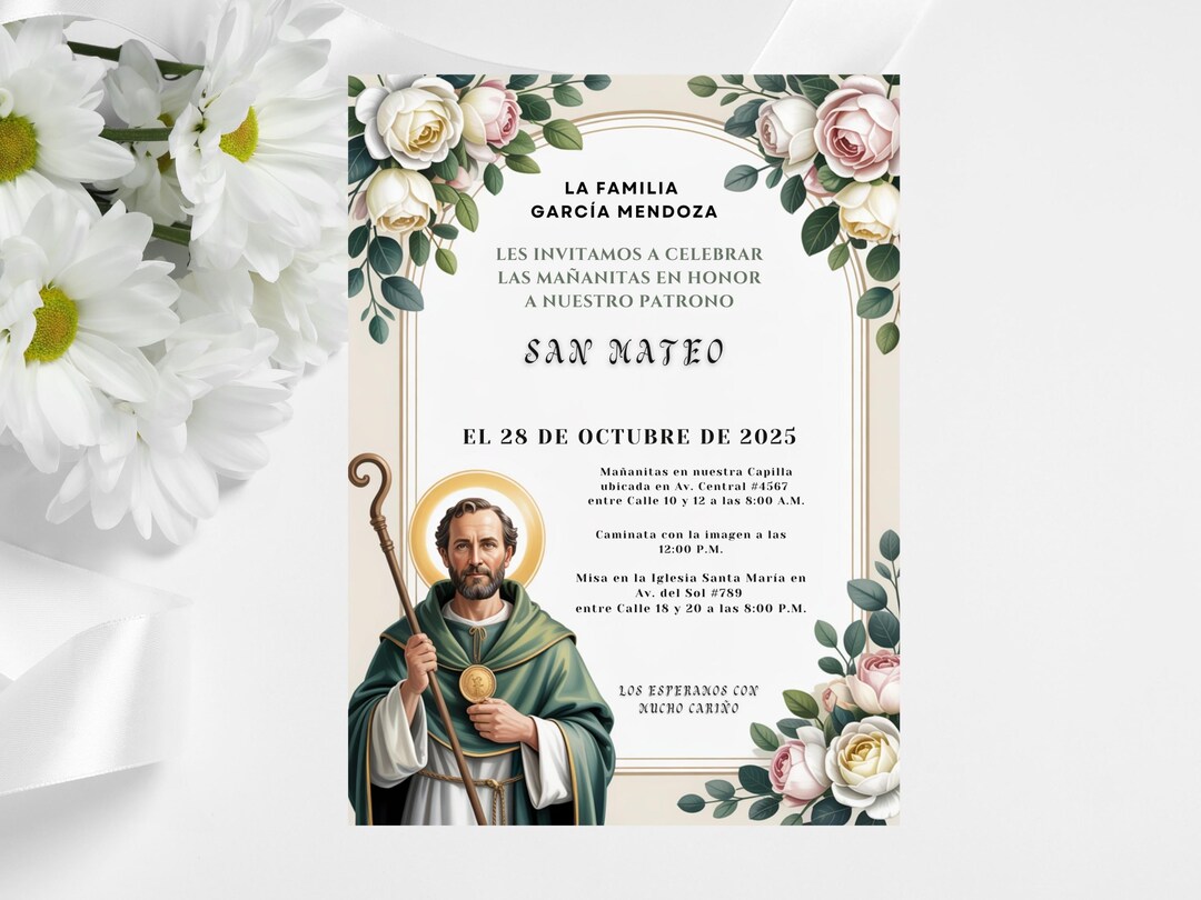 Editable San Judas Invitation, San Judas Tadeo Invitacion, San Judas