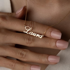 Personalized 14K Gold Name Necklace, Solid Gold Jewelry, Personalized Gifts, Gift for Her, Custom Gold Necklace, Gift For Women
