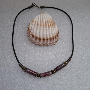Unique Artistic Purple Floral Beaded Necklace