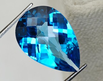 Pierre précieuse en vrac ronde ciel topaze bleue naturelle de 4,00 ct non cha