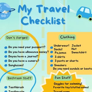 Simple and Fun Kids Travel Packing Checklist! Print, Laminate and Use ...