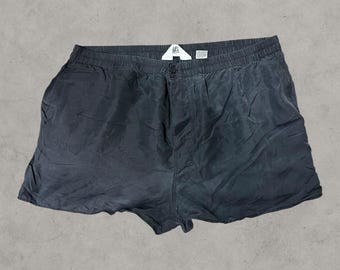 Christian Dior Monsieur Lounge Shorts Men Large Vintage Black 100% Silk Vintage