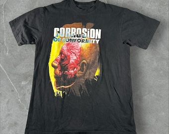 Vintage Corrosion of Conformity Shirt Mens XL Black 1997 Band Skinned Face Metal