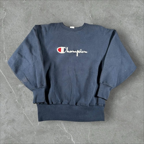 Vintage 90s Champion Reverse Weave Sweatshirt Mens Large Navy Blue